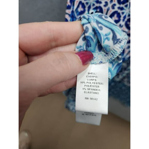 Wisp Womens Sleeveless Blue Patterned Halter Dress Size 14 Polyester Blend - Picture 5 of 6